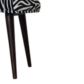 Zebra Print Deep Button Bench | Cotton Velvet