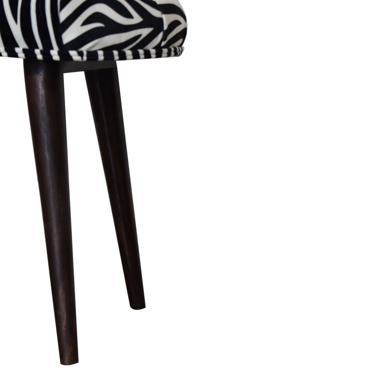 Zebra Print Deep Button Bench | Cotton Velvet