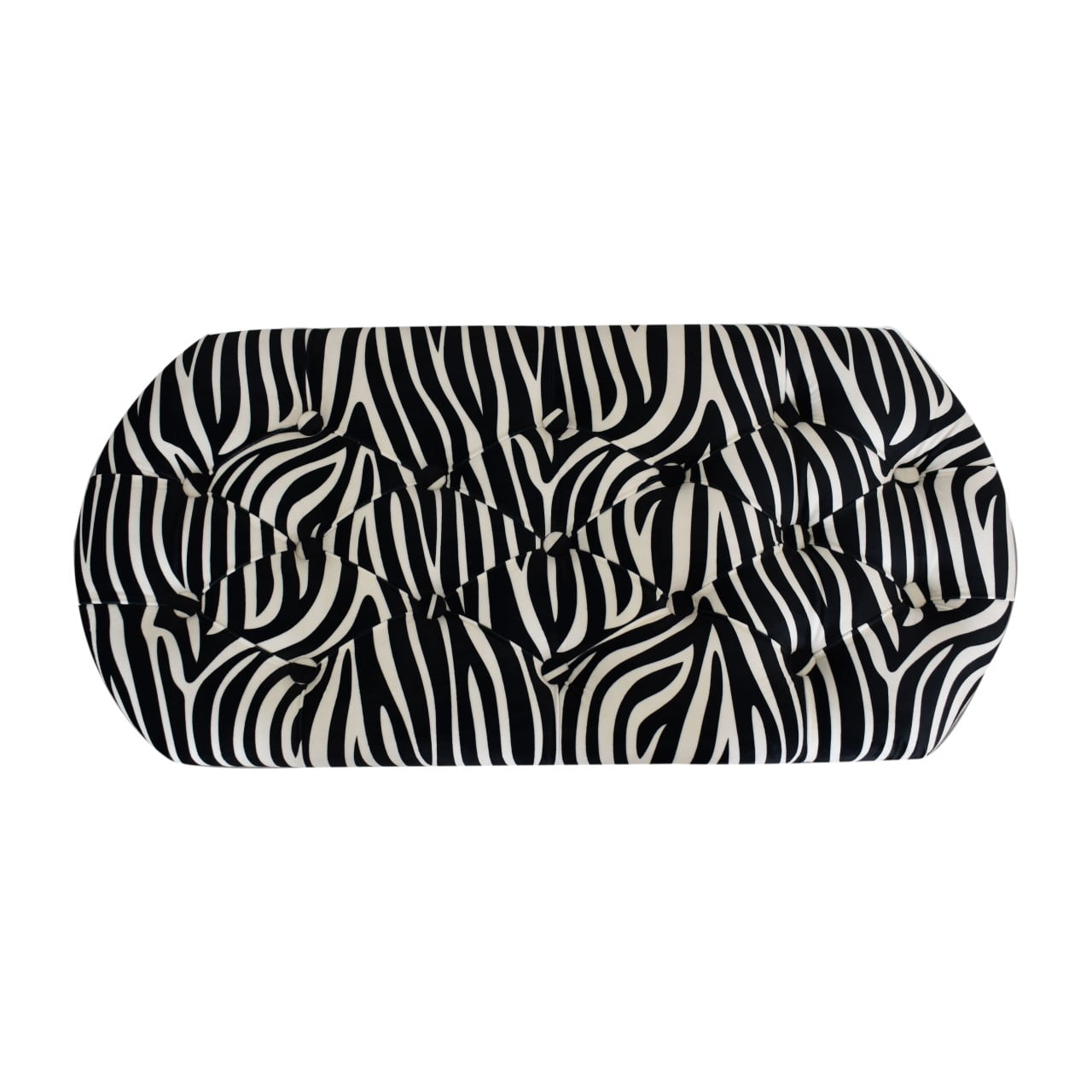 Zebra Print Deep Button Bench | Cotton Velvet