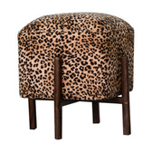 Leopard Footstool | Cotton Velvet