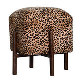 Leopard Footstool | Cotton Velvet