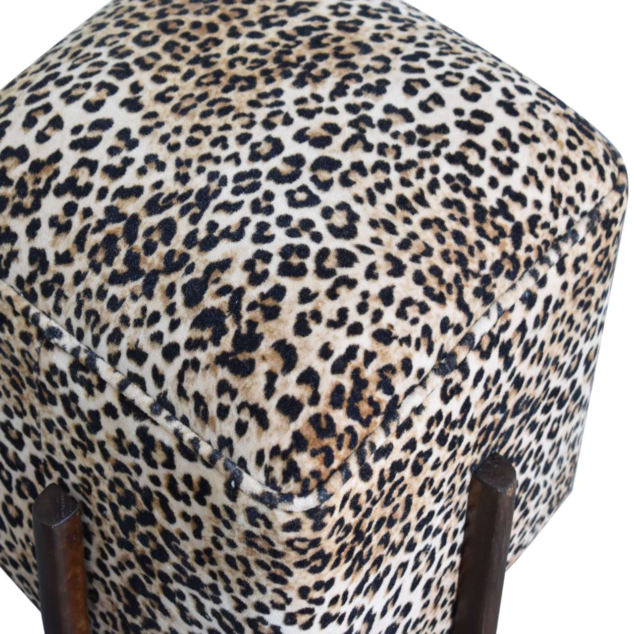 Leopard Footstool | Cotton Velvet