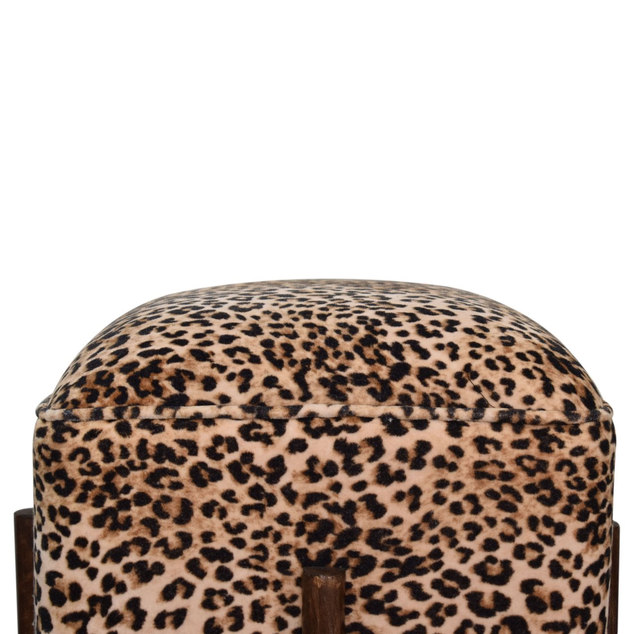 Leopard Footstool | Cotton Velvet