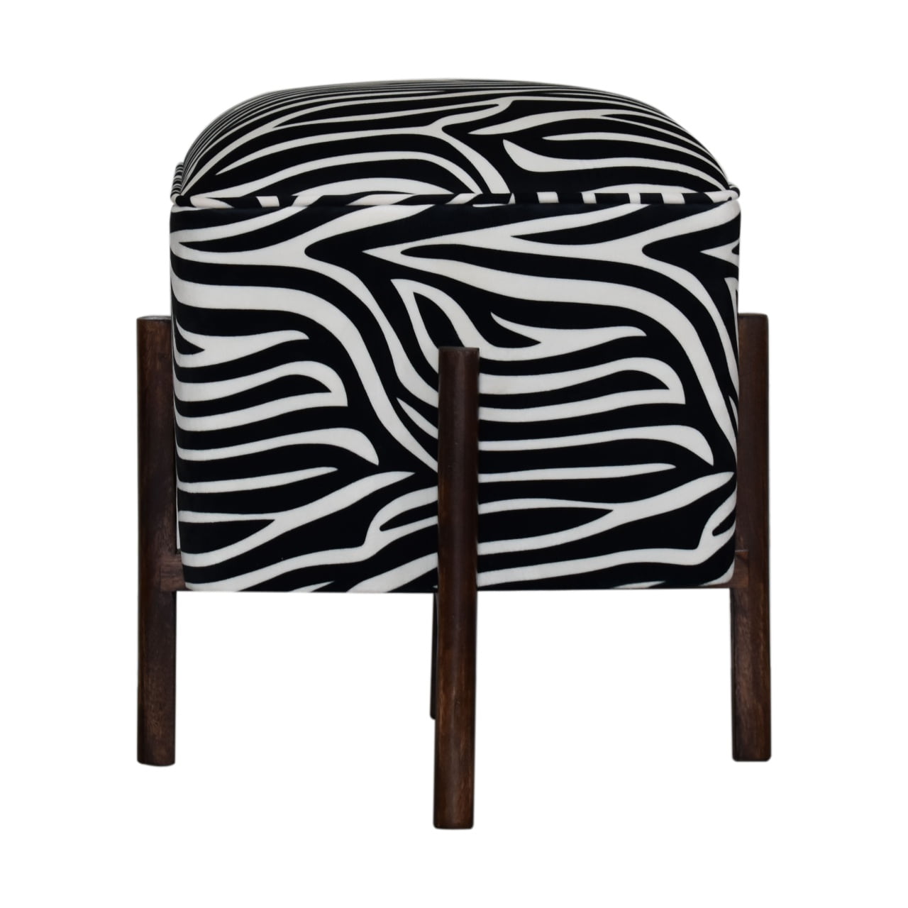 Zebra Footstool | Velvet