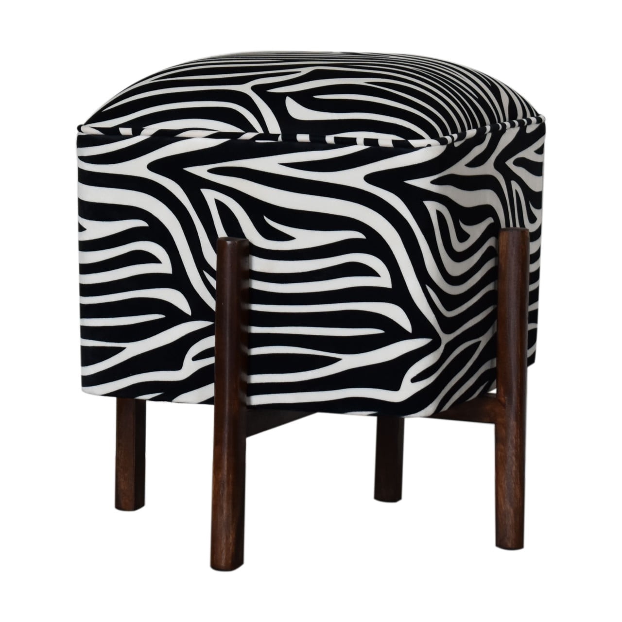 Zebra Footstool | Velvet