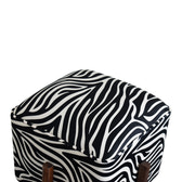 Zebra Footstool | Velvet