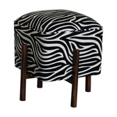 Zebra Footstool | Velvet