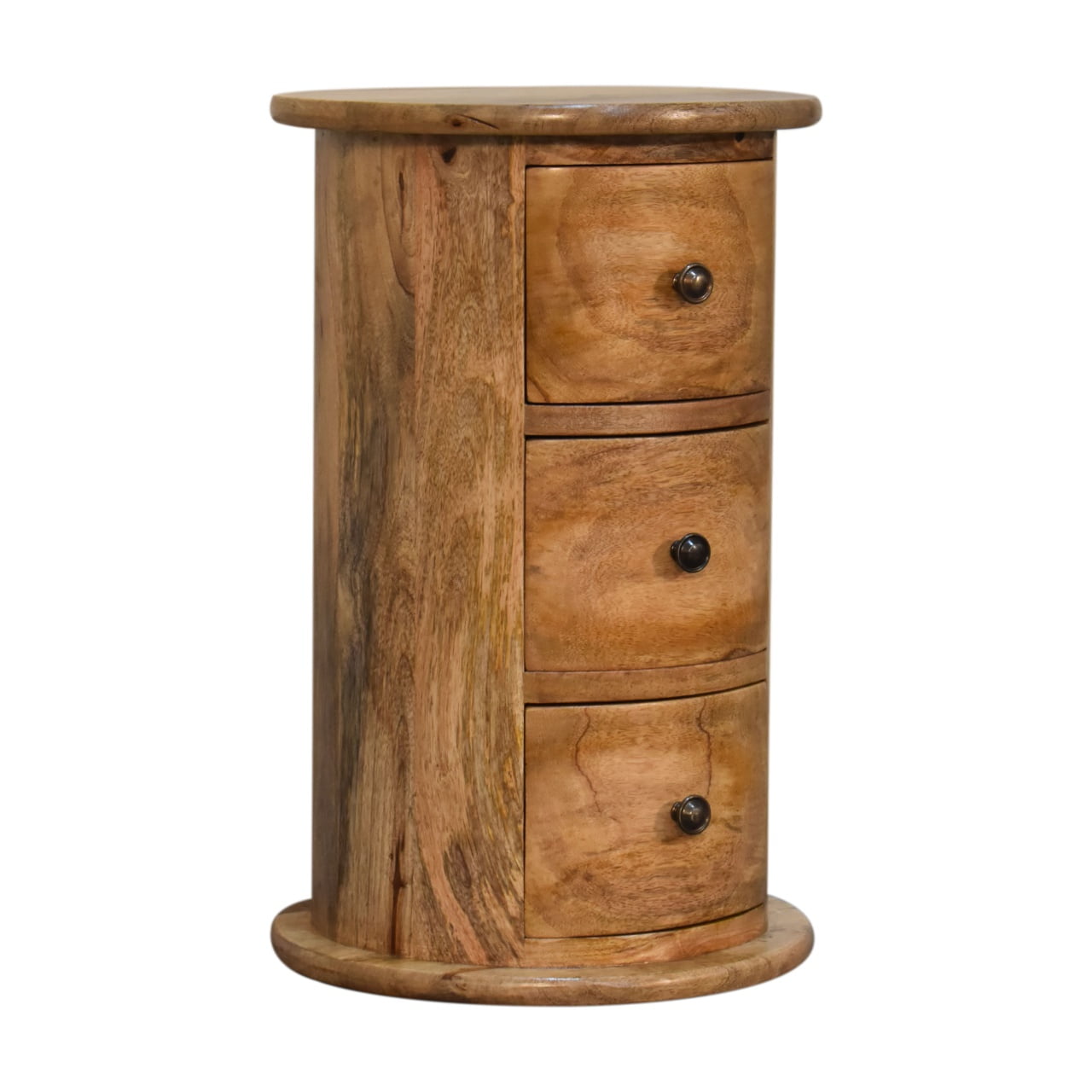 Mini Drum Storage Bench | Oak Solid Mango Wood