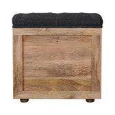 Mini Black Shoe Storage Footstool | Tweed Hidden Storage