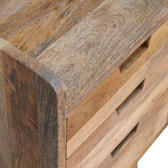Oak-ish Small Gallery Back Bedside Table