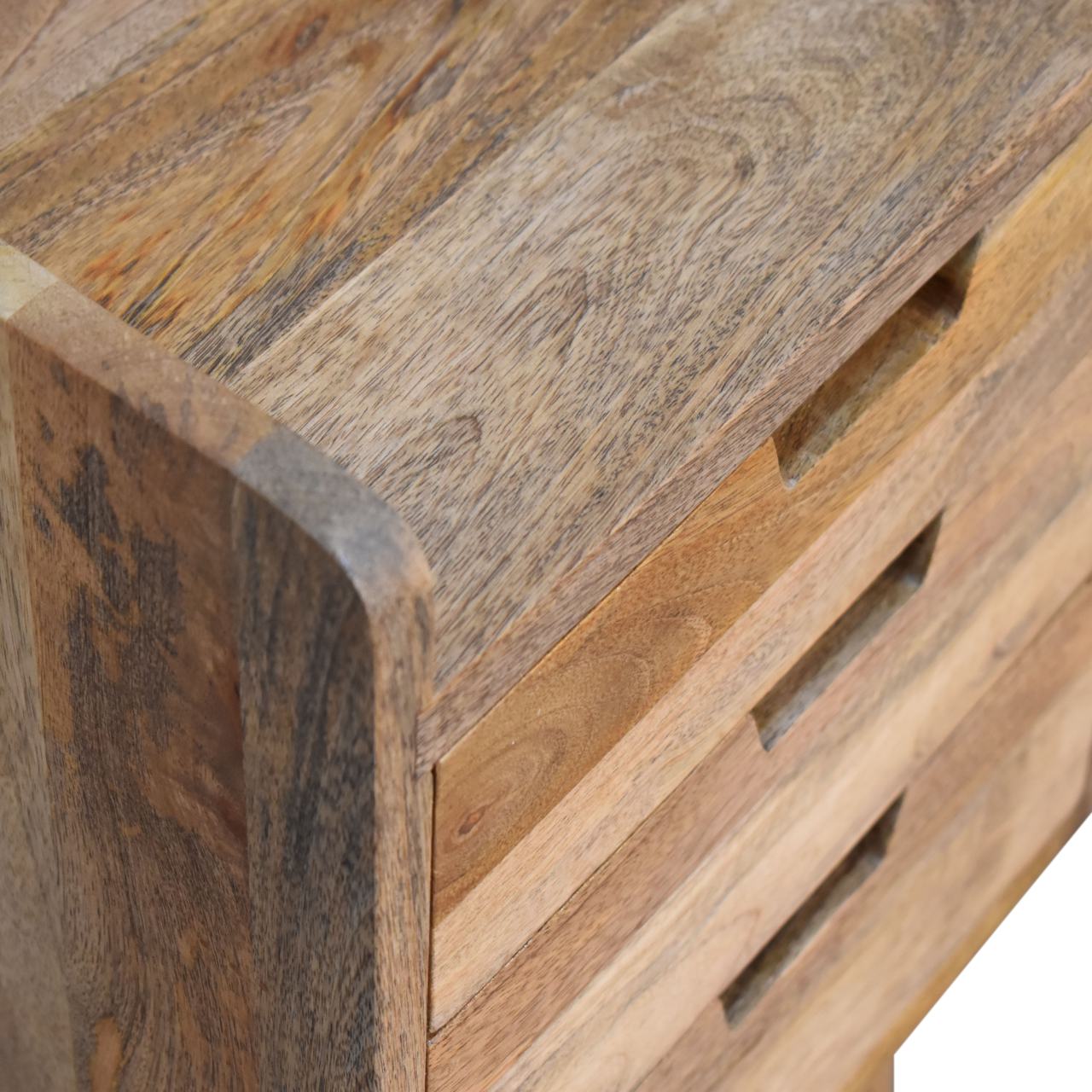 Oak-ish Small Gallery Back Bedside Table