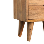 Oak-ish Small Gallery Back Bedside Table
