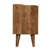 Oak-ish Small Gallery Back Bedside Table