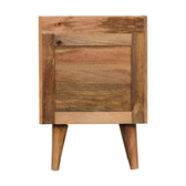 Oak-ish Small Gallery Back Bedside Table