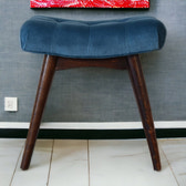 Mini Teal Velvet Curved Bench