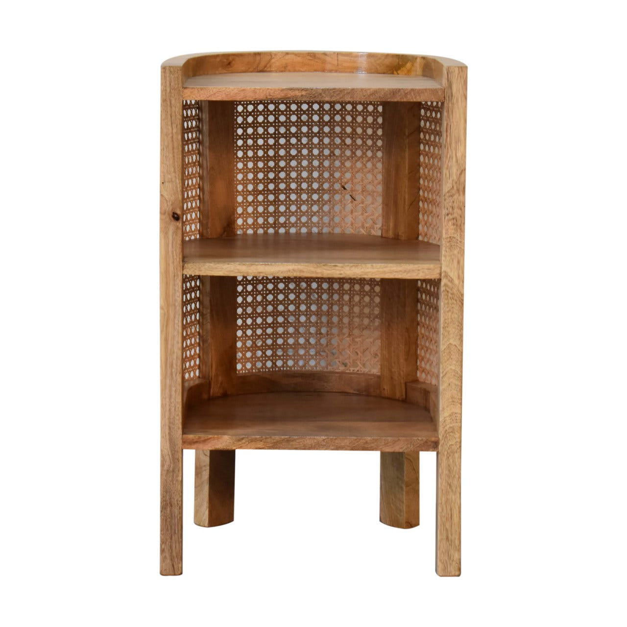 Larissa Open Mini Bedside Table | Oak-Ish Mango Wood Open Shelf