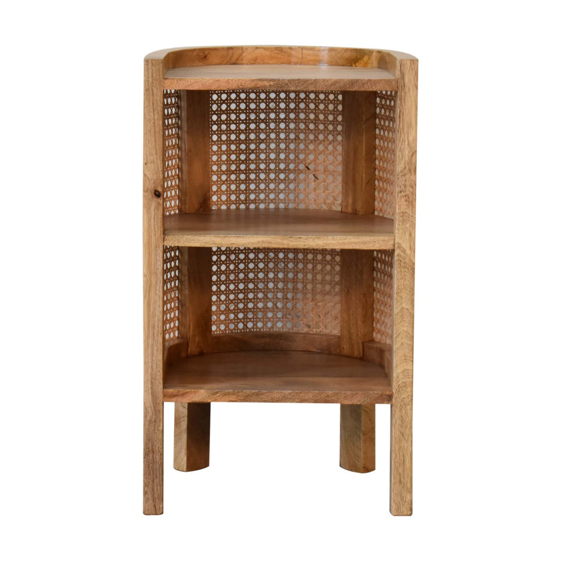 Larissa Open Mini Bedside Table | Oak-Ish Mango Wood Open Shelf