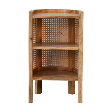 Larissa Open Mini Bedside Table | Oak-Ish Mango Wood Open Shelf