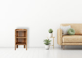 Larissa Open Mini Bedside Table | Oak-Ish Mango Wood Open Shelf