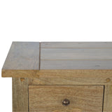 Country Style Low Bookcase Chest of Drawers | Oak Solid Mango Wood
