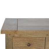 Country Style Low Bookcase Chest of Drawers | Oak Solid Mango Wood