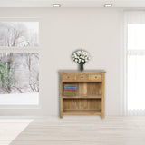 Country Style Low Bookcase Chest of Drawers | Oak Solid Mango Wood