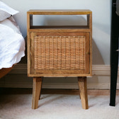 Knit Door Bedside Table | Oak Rattan