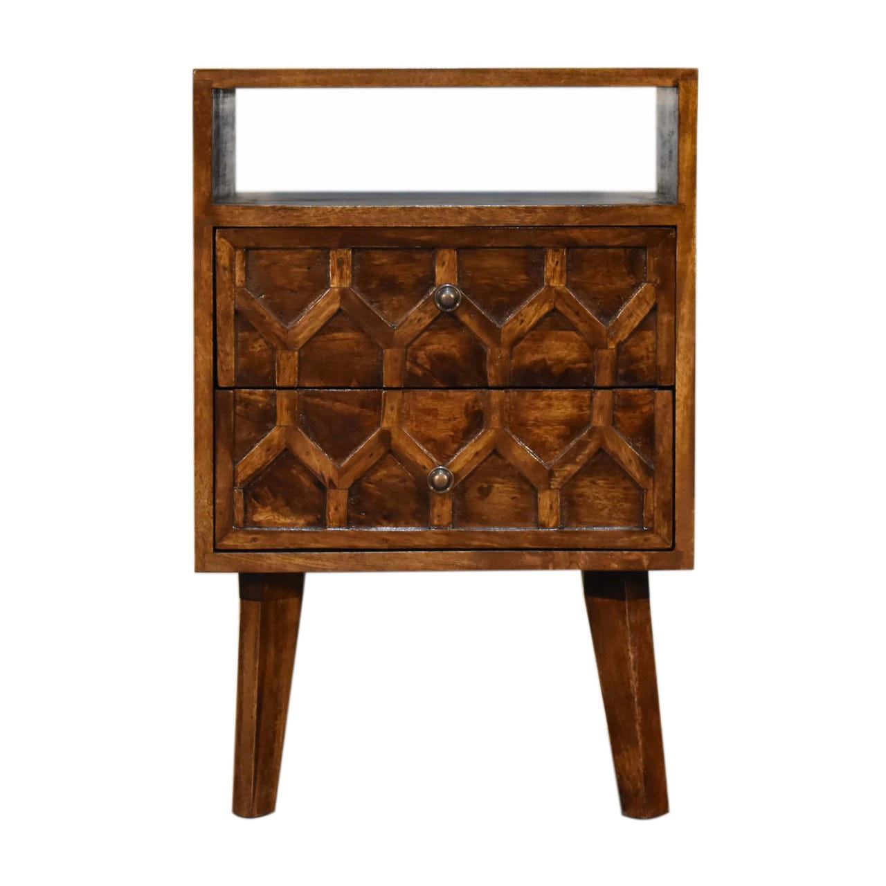 Amouri Bedside Table | Chestnut Solid Mango Wood