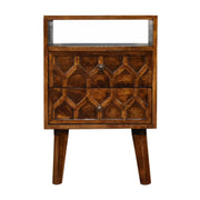 Amouri Bedside Table | Chestnut Solid Mango Wood