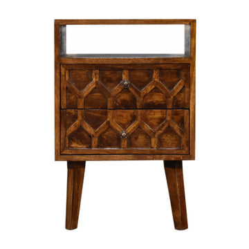 Amouri Bedside Table | Chestnut Solid Mango Wood