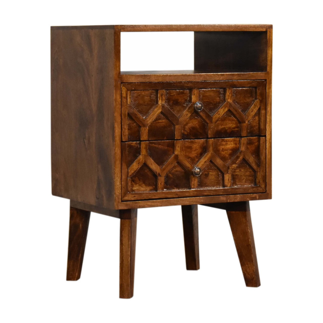 Amouri Bedside Table | Chestnut Solid Mango Wood