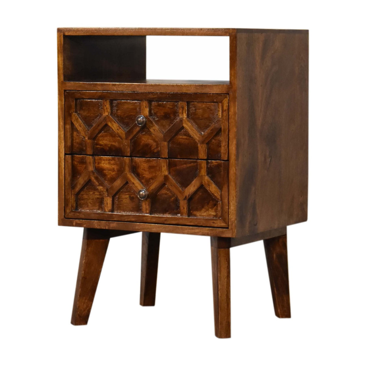 Amouri Bedside Table | Chestnut Solid Mango Wood