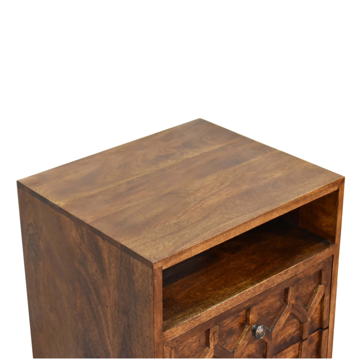 Amouri Bedside Table | Chestnut Solid Mango Wood