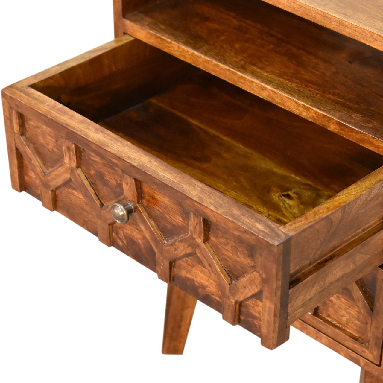 Amouri Bedside Table | Chestnut Solid Mango Wood