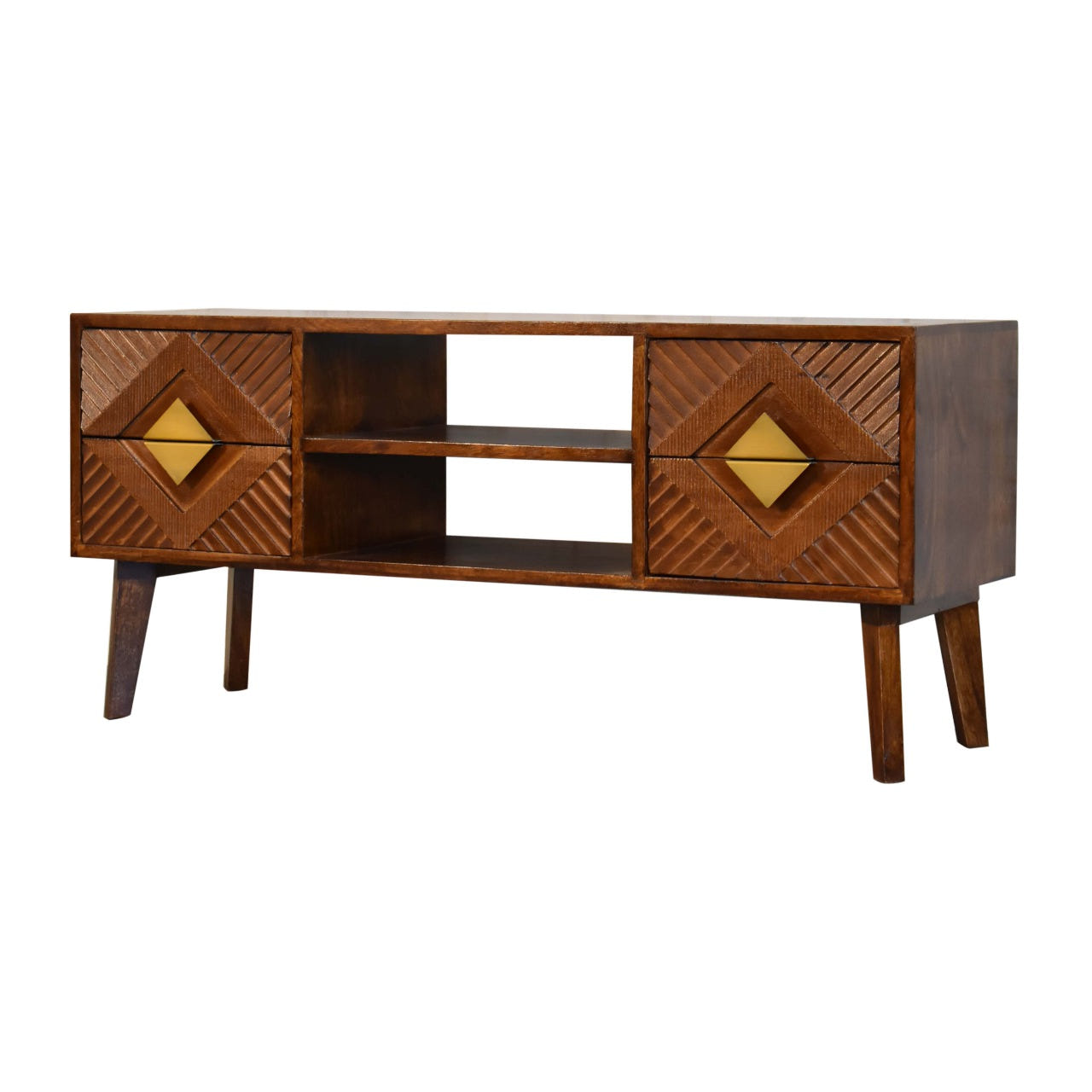 Alma TV Media Unit | Chestnut Solid Mango Wood