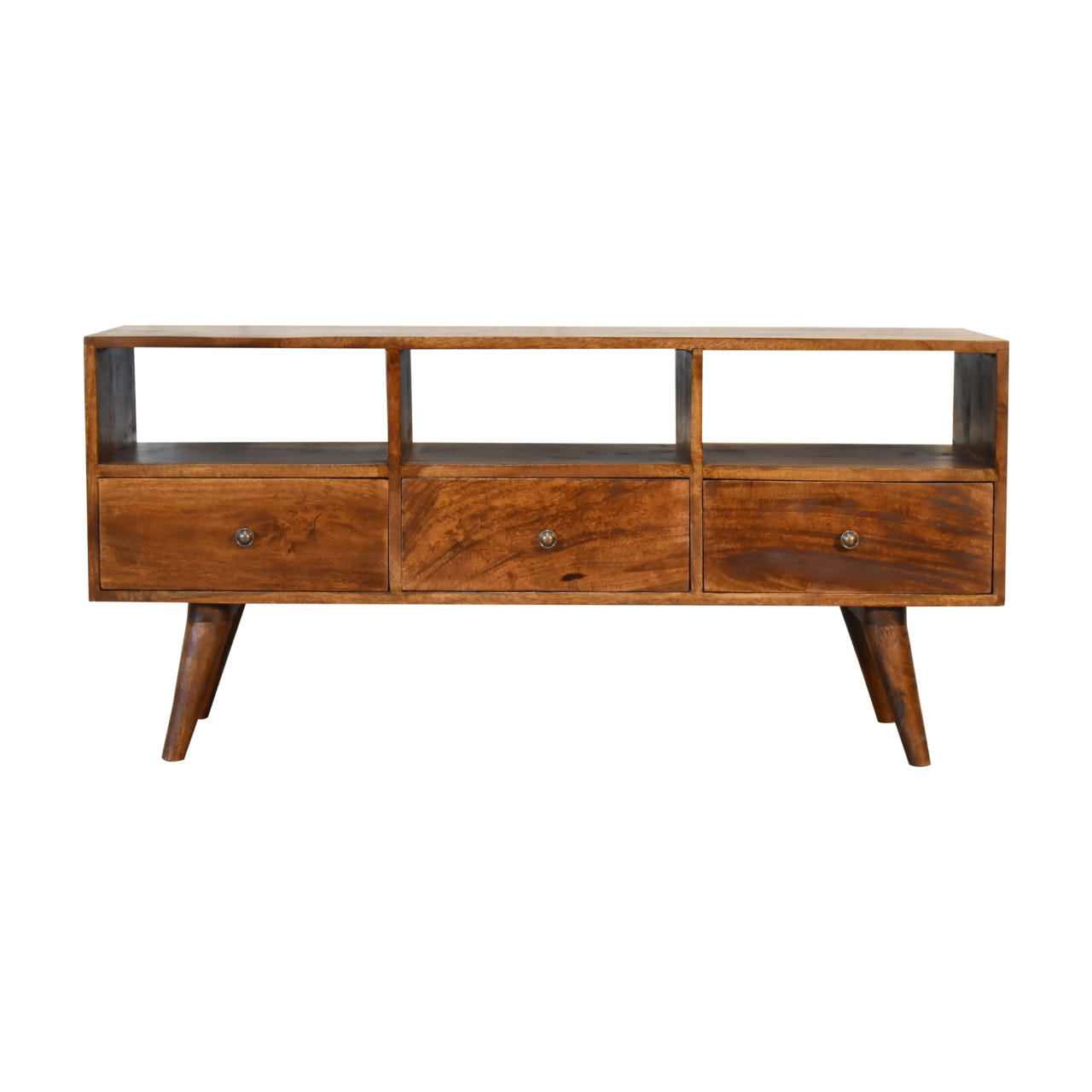 Chestnut Nordic 3-Drawer TV Unit Chest of Drawers