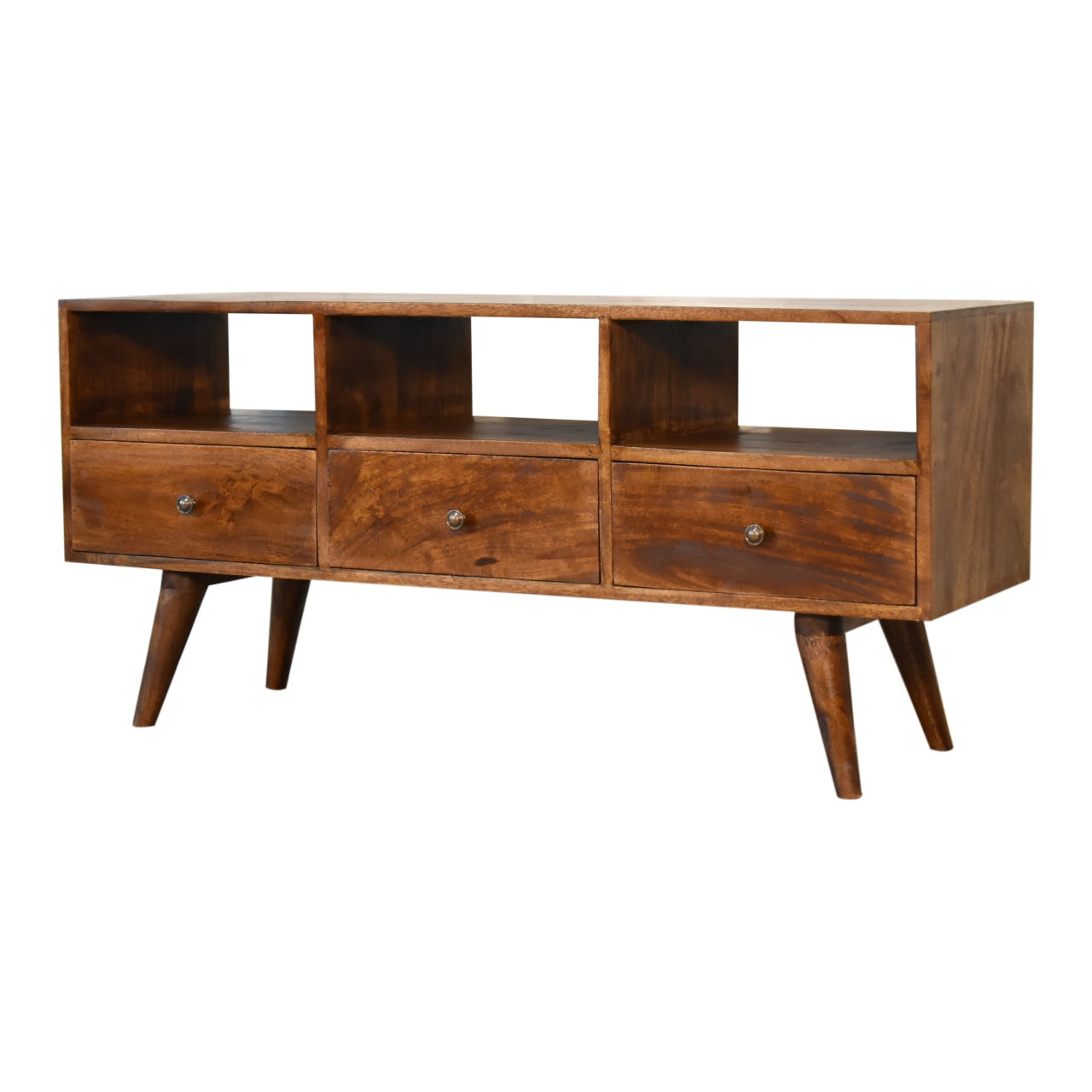 Chestnut Nordic 3-Drawer TV Unit Chest of Drawers