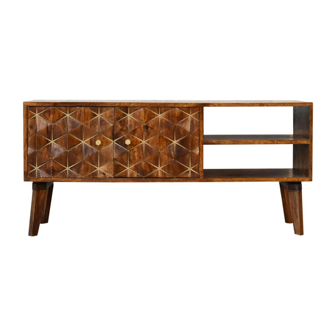 Samara TV Media Unit | Chestnut Solid Mango Wood