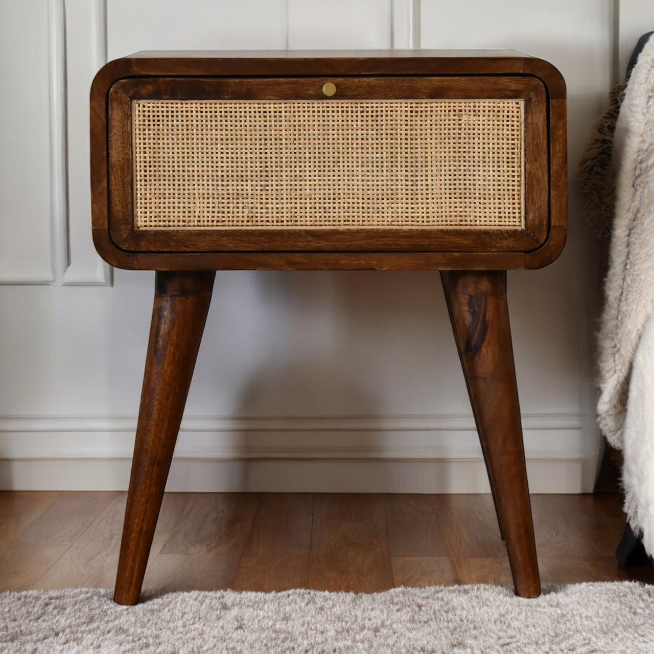 Close-knit Chestnut Bedside Table