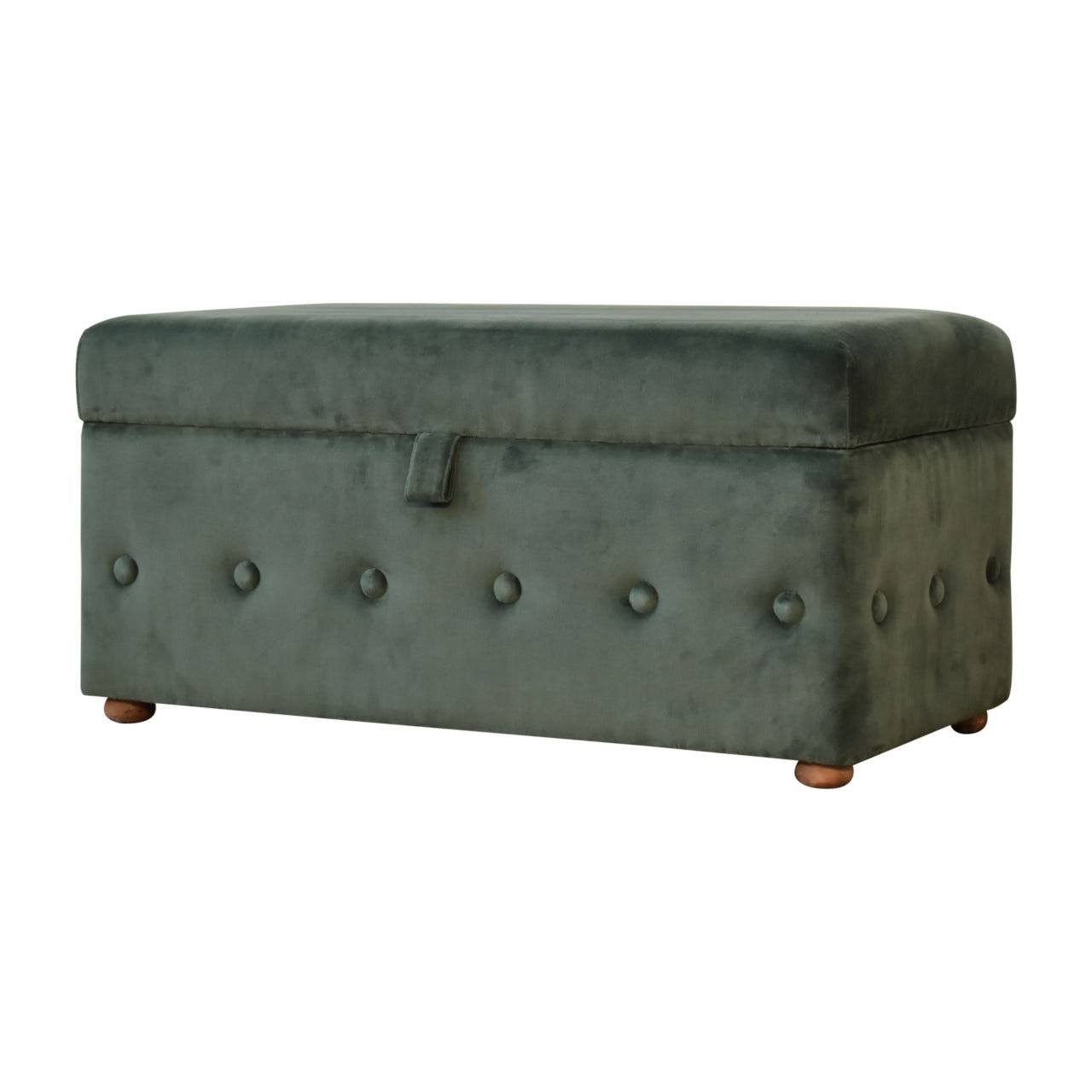 Emerald Velvet Lid-up Storage Bench