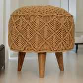 Crotchet Brown Footstool