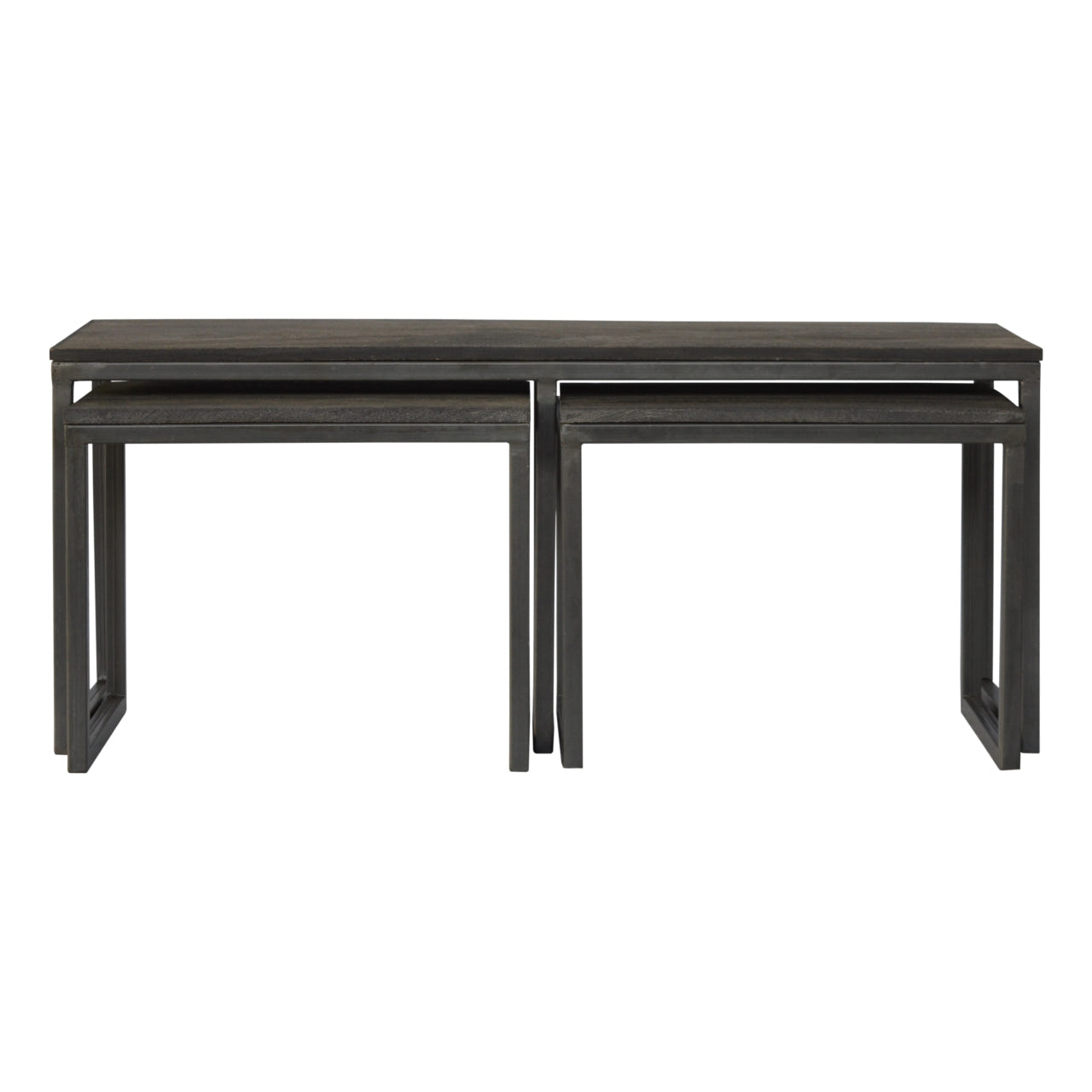 Set of 3 Iron Base Tables Accent Piece | Iron & Mango Wood Default Title