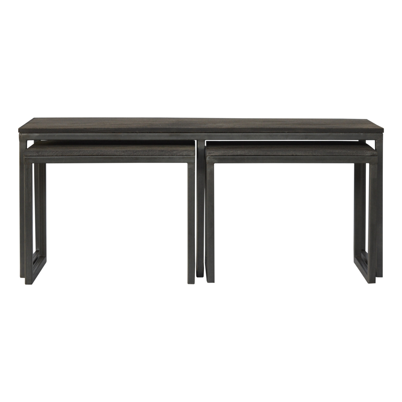 Set of 3 Iron Base Tables Accent Piece | Iron & Mango Wood Default Title