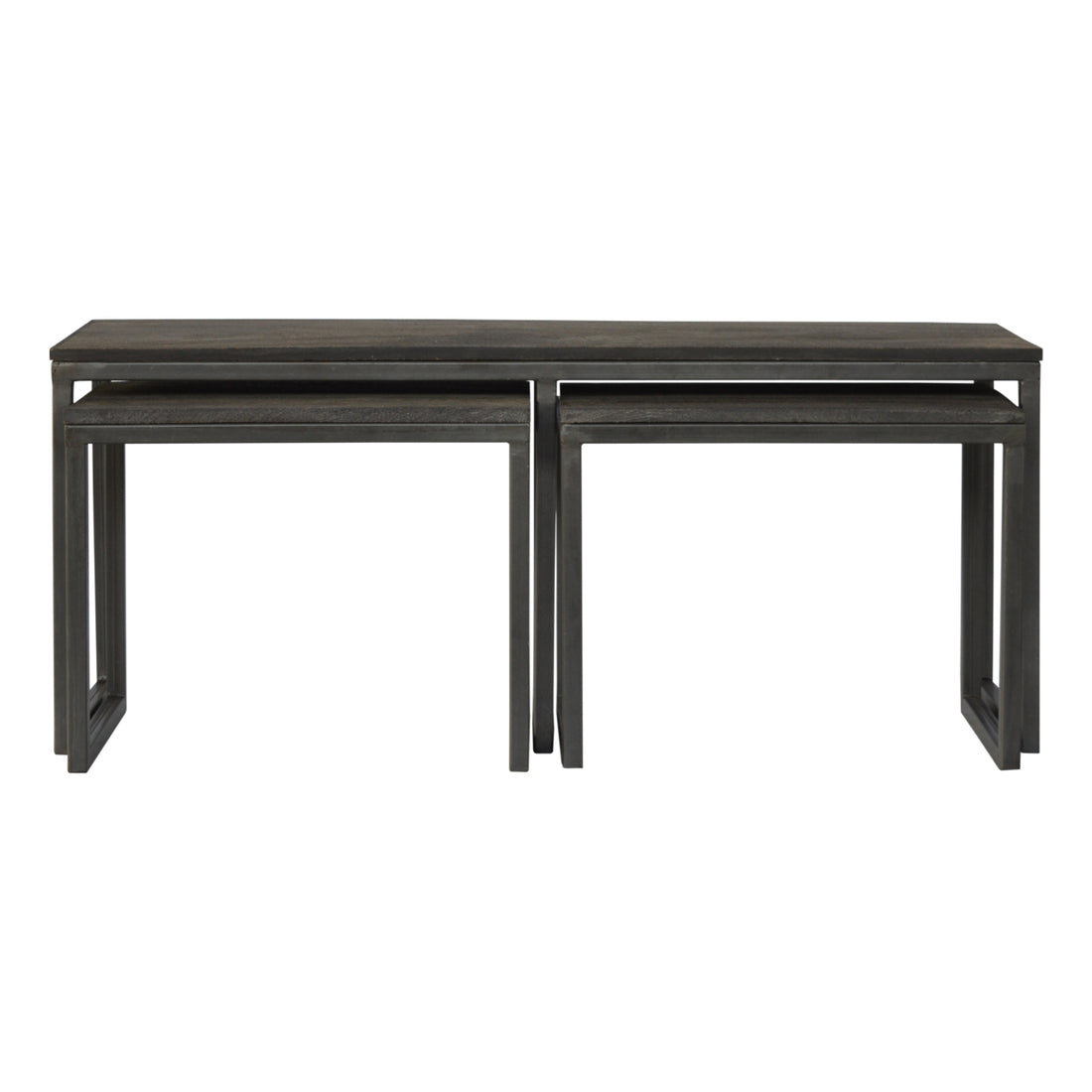 Set of 3 Iron Base Tables Accent Piece | Iron & Mango Wood Default Title