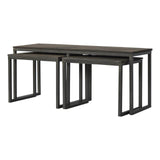 Set of 3 Iron Base Tables Accent Piece | Iron & Mango Wood