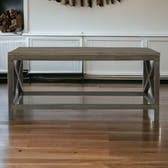 Industrial Cross Metal Oatmeal Coffee Table