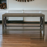 Industrial Cross Metal Oatmeal Coffee Table