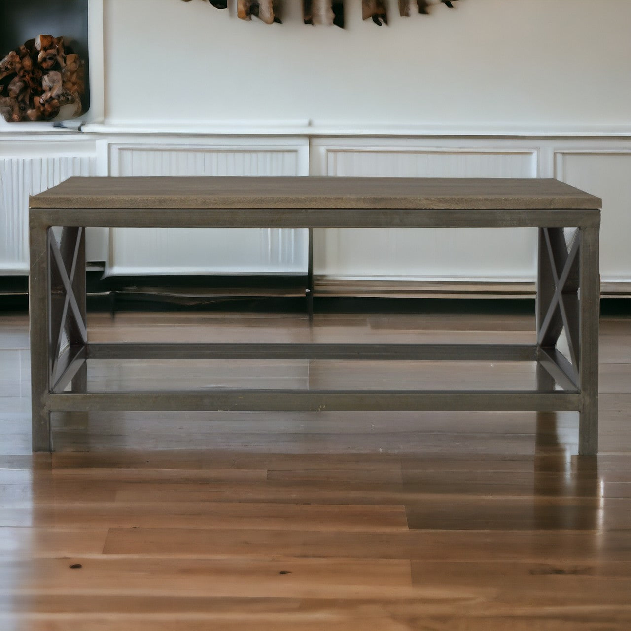 Industrial Cross Metal Coffee Table