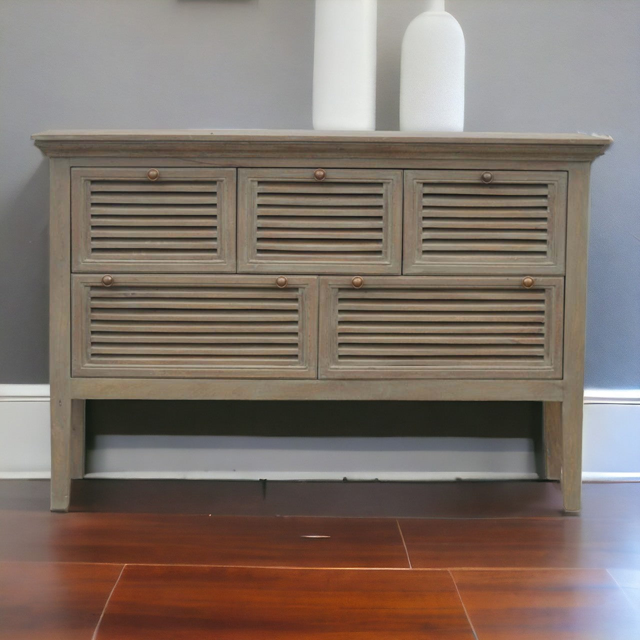 Grey Wash 5 Shutter Buffet Chest of Drawers