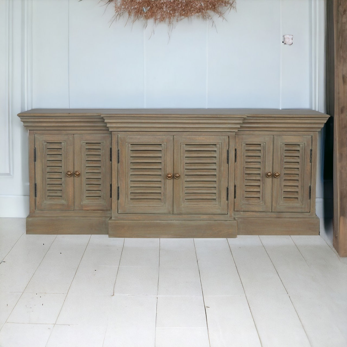 Grey Wash Shutter TV Chest of Drawers